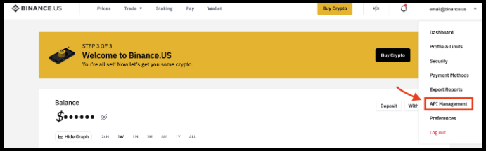 Binance US - Passo 1