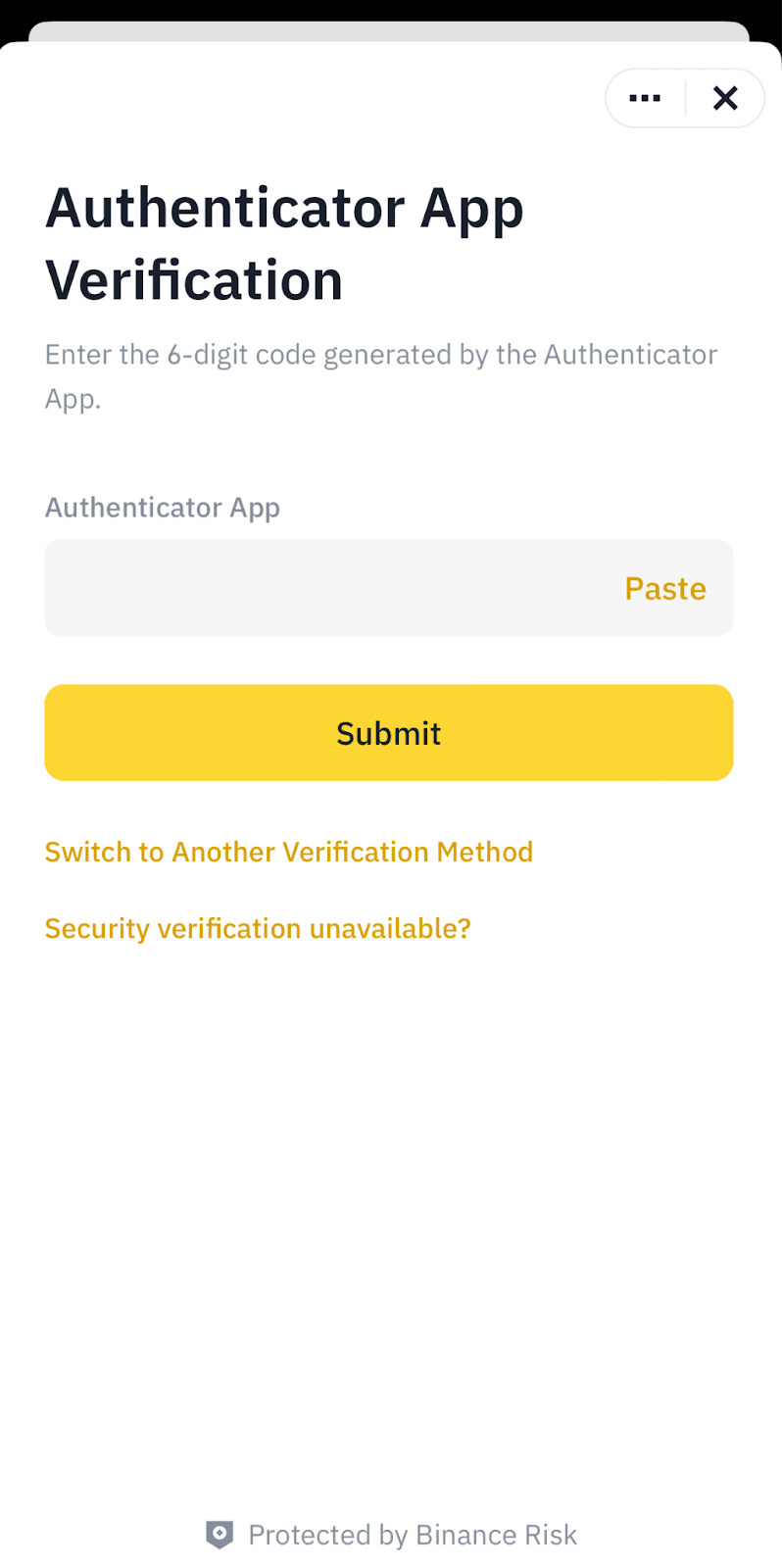 Binance App - Passo 6